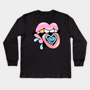 Mouth heart Kids Long Sleeve T-Shirt